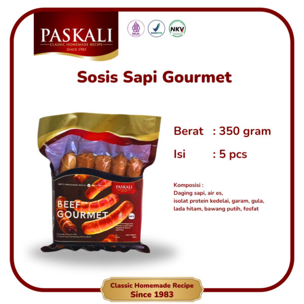Sosis Gourmet Paskali 350 Gram Isi 5 Pcs